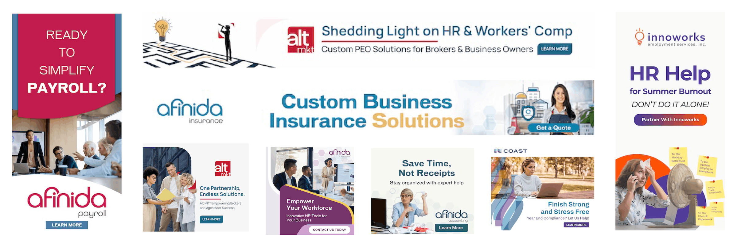 Collages of Digital banner ads